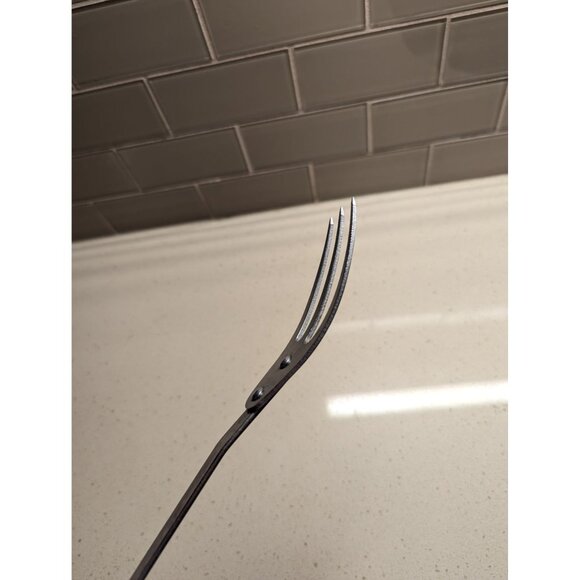 Vintage Ekco Forge Stainless Steel 3 Prong Meat Utility Fork Red Handle 11 1/4" - Picture 12 of 13